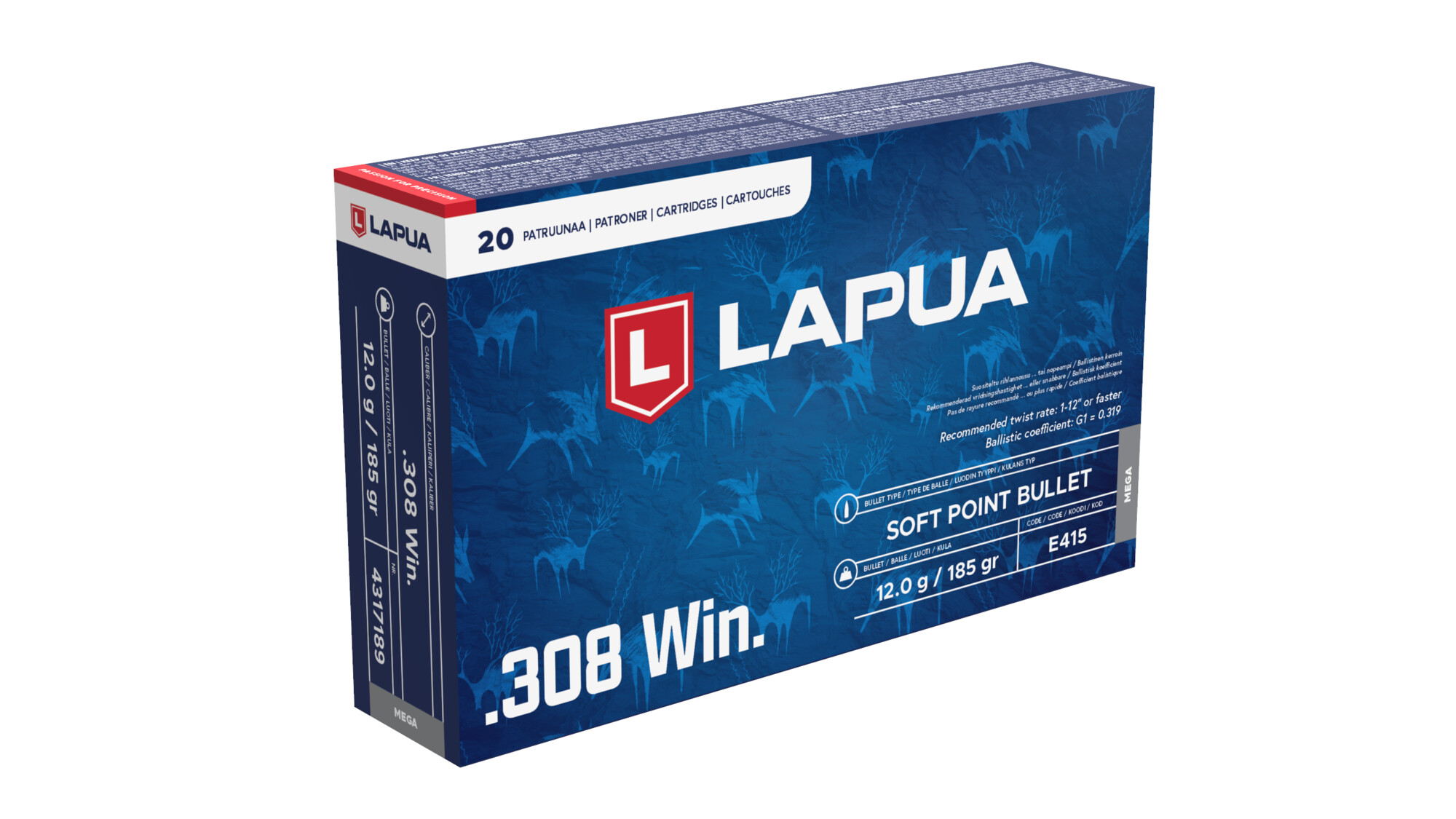 Lapua .308 Win. Mega E415 12g. 20kpl